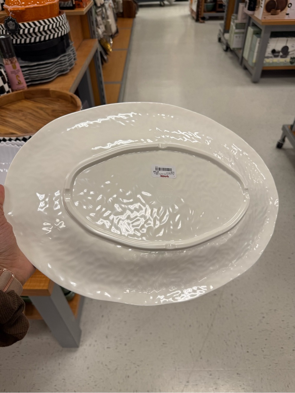 Black & White Checkered Ceramic Serving Platter - Melamine - Picture 3 of 3